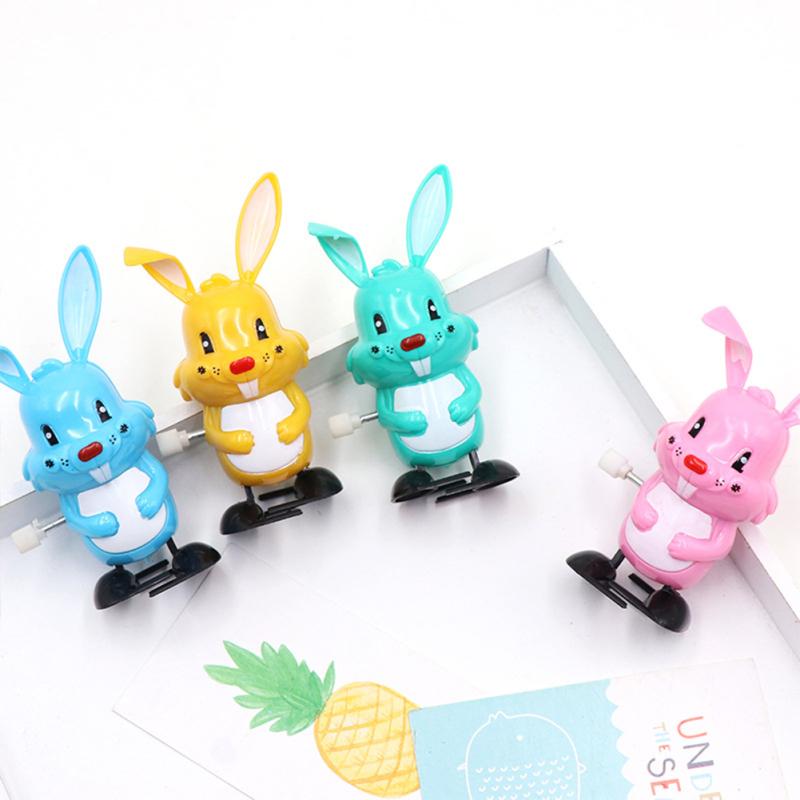 Plastic Clockwork Rabbit Bunny Cartoon Jumping Walking Toy For Children Gifts With Random Color