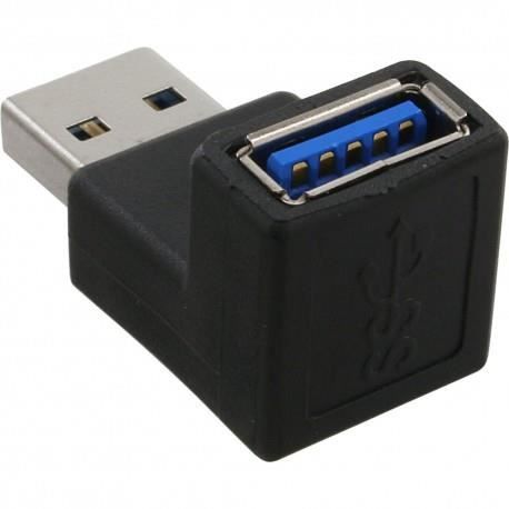 Adaptateur USB 3.0 - InLine® - Coudé 90° - Mâle Et Femelle - Connectivité Facile - Couleur Noire