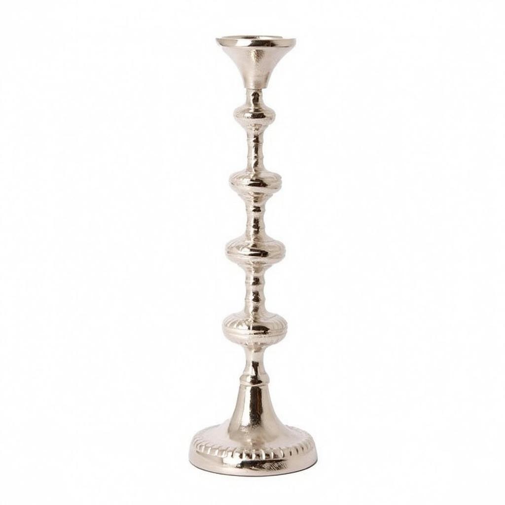 Metal Candle Holder Burnished Finish for Dining Table Centerpiece