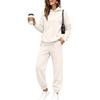 Women's Lined Hoodie and Jogger Pants Set Loose Fit Casual Sweatsuit
