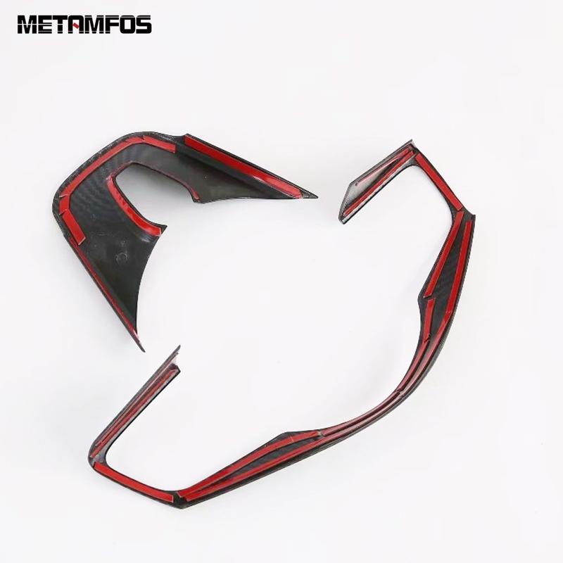 For Kia Seltos -2024 2025 Carbon Fiber Steering Wheel Cover Trim Decoration Frame Sticker Interior Accessories Car Styling