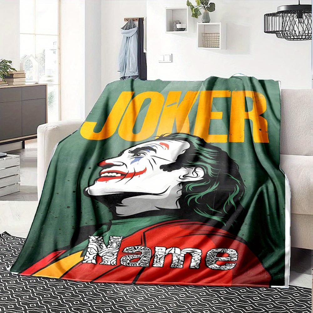 Joker Movie Character Four Seasons Blanket Customized With Your Name Lightweight And Warm Perfect Gift For Home Office Camping Sofa Travel Beach