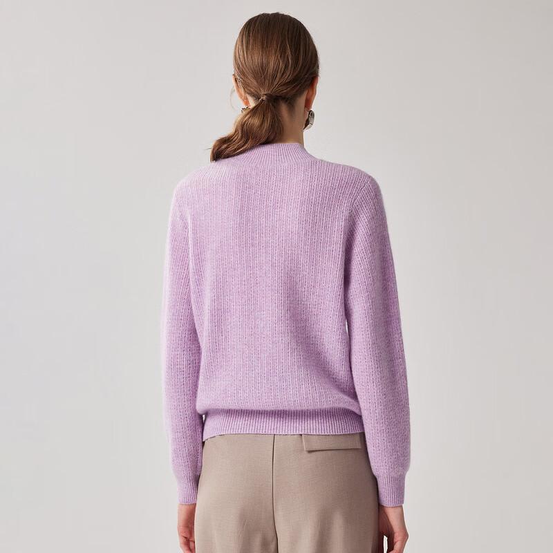 Zhaojun Women's Mock Neck 100% Cashmere Cable Knit Sweater
