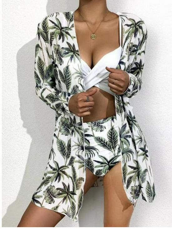2025 Women's European & American Printed Bikini Swimsuit Beach Set