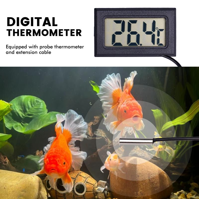 Akvarietermometer Akvarium Adsorberbar Digital Display Temperaturdetektor LCD-skärm Display Celsius Akvariumverktyg Akvatisk
