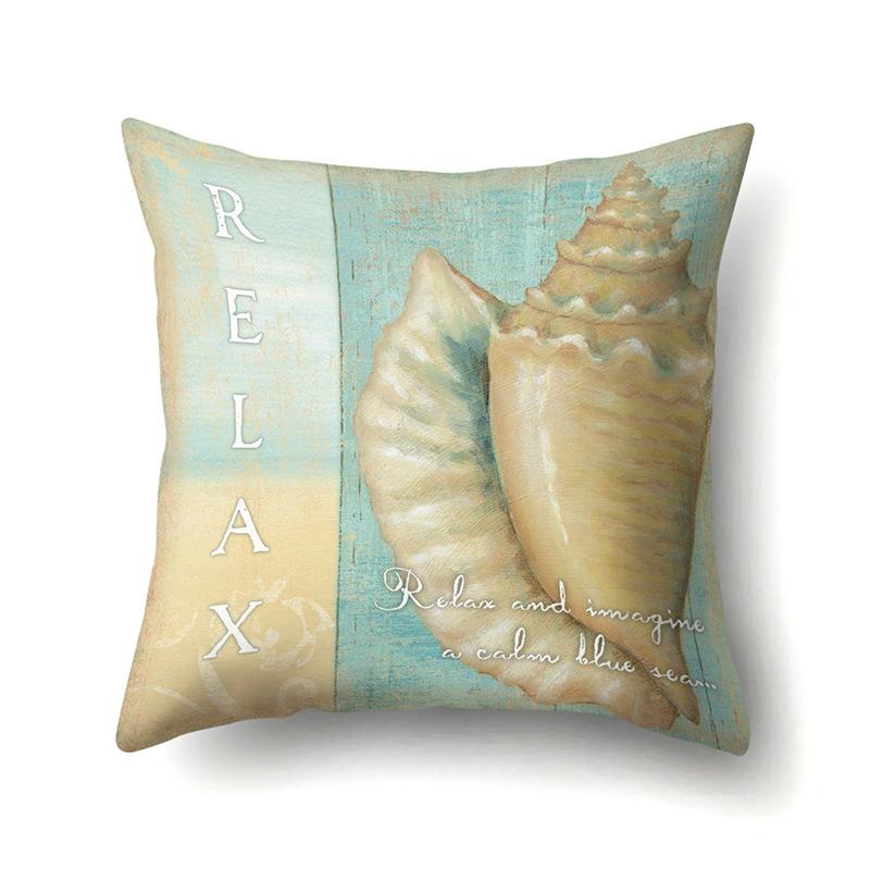 Blue Ocean Seaweed Polyester Pillow Case Car Decoration Home Print Pillow Bedside Sofa Waist Cushion Cover