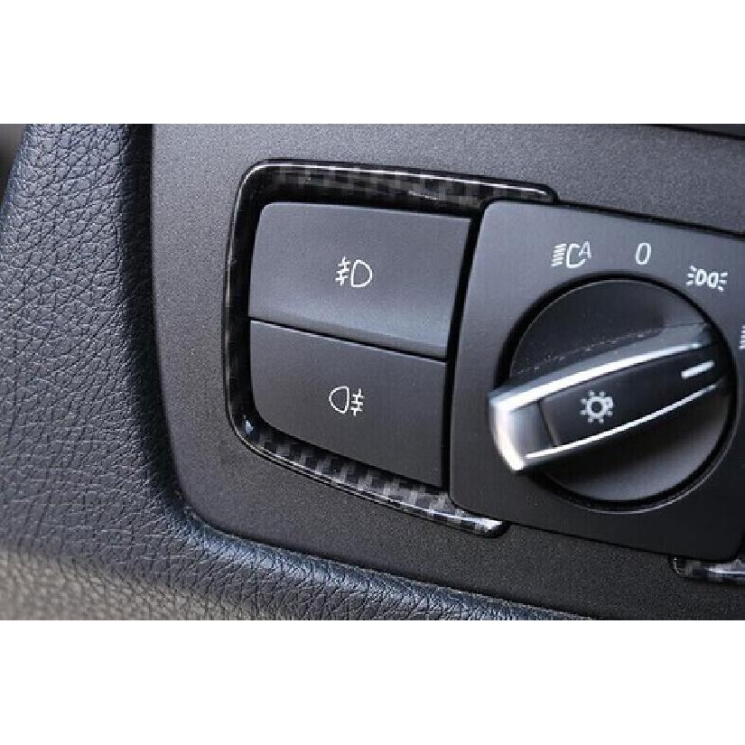 Car Headlight Fit For BMW F20 F21 F22 F23 Carbon Fiber Cover Trim Switch Control