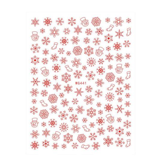1/2Pcs Colorful Snowflake Nail Art Sticker Self-adhesive DIY Home Salon Winter Christmas Snowflake Women Fake Nail Decoration Decal