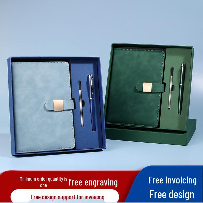 A5 Buckle Notebook Gift Set with Logo - Business, Teacher, or Work Diary