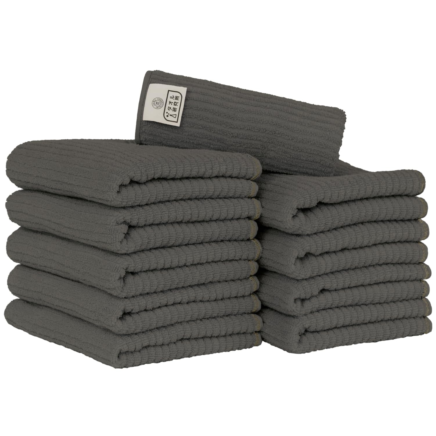 

Towel Laboratory Face Hand Ribbed Fast JapanTechnology [Smooth Touch] #032 Towels, Gray, 10-Piece Set, Kitchen, Thin, Towels, Smooth, Weave,