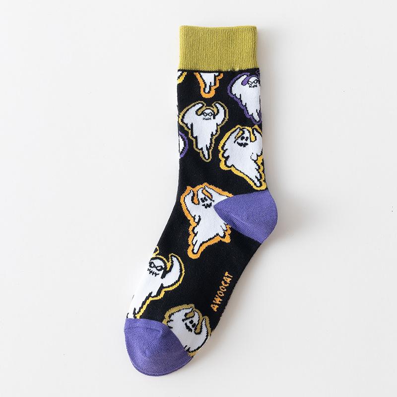 Female Spring and Autumn Street Halloween Skeleton Ghost Festival Cartoon In Tube Socks