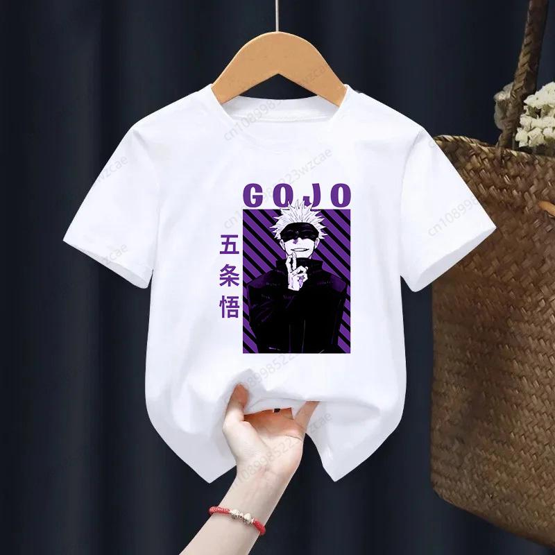 Jujutsu Kaisen Gojo Satoru Anime Potisk Tričko Chlapecká Trička Dětské Tričko s Krátkým Rukávem Potištěná Dětská Trička Dětské Oblečení