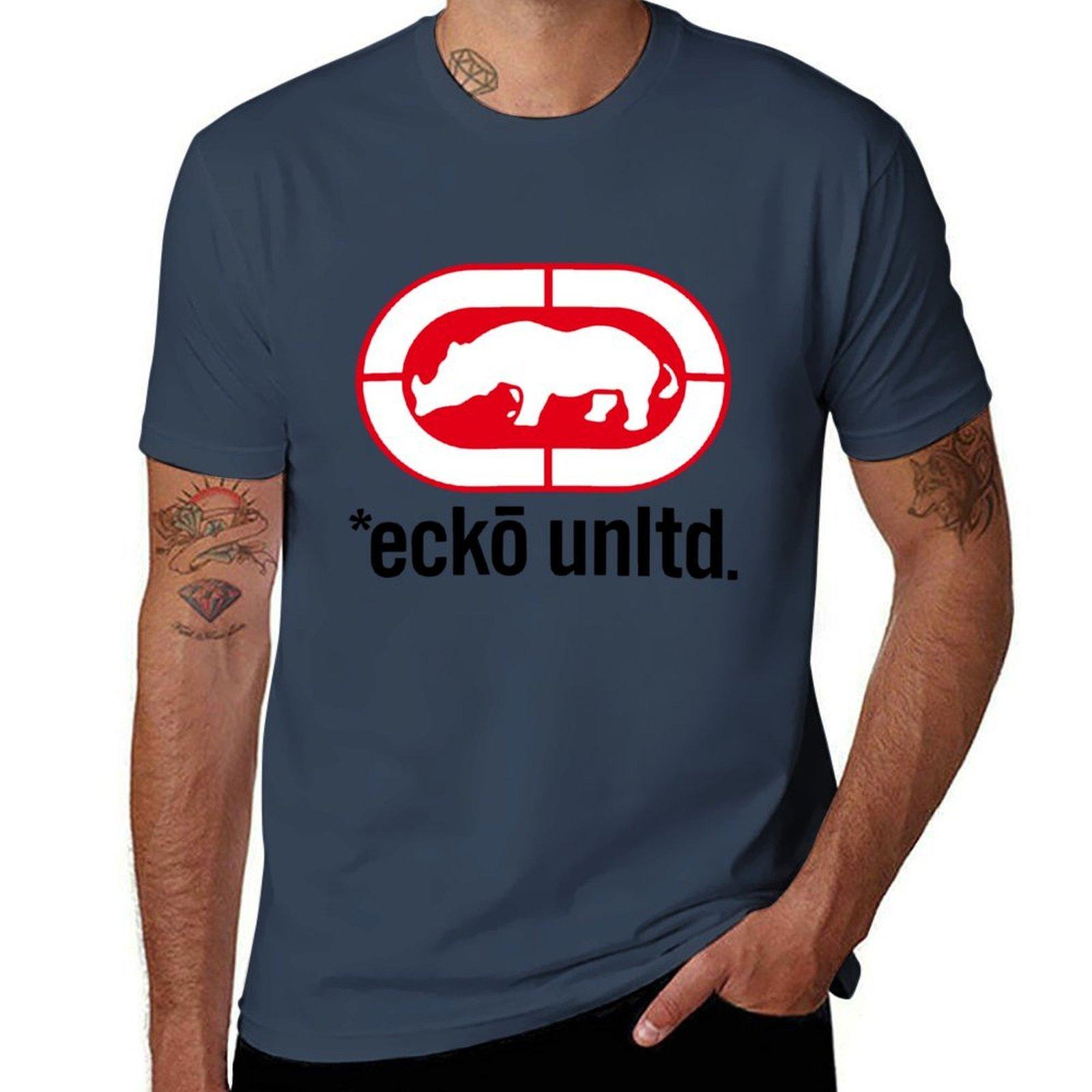 Красный носорог - Ecko unltd. - Оригинальная ностальгическая уличная футболка мужская футболка хлопковые футболки хлопок 100% Футболка S
