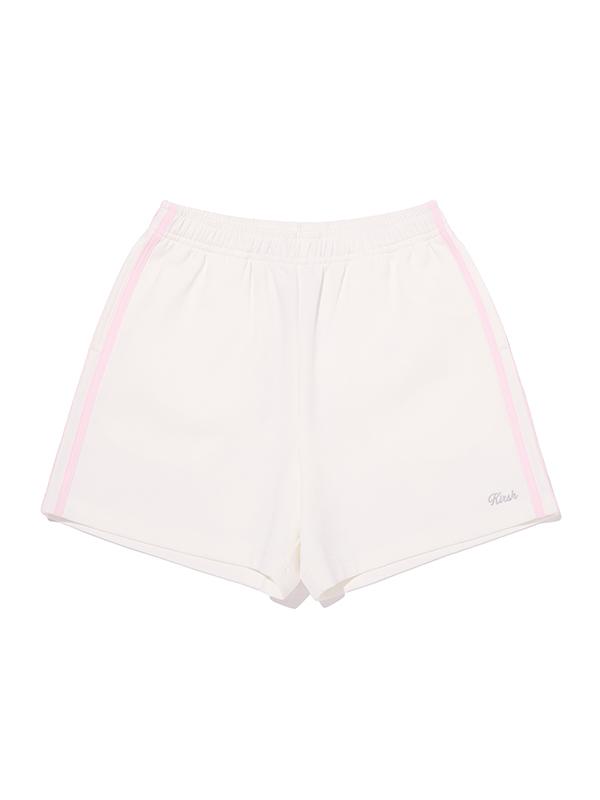 KIRSH Line Detail Track Shorts [White]