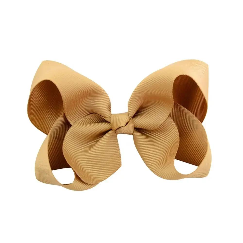 3/4/6/8inch  Boutique Handmade Colorful Solid Ribbon Grosgrain Hair Bow with Clips for Kids Girls Hair Accessories