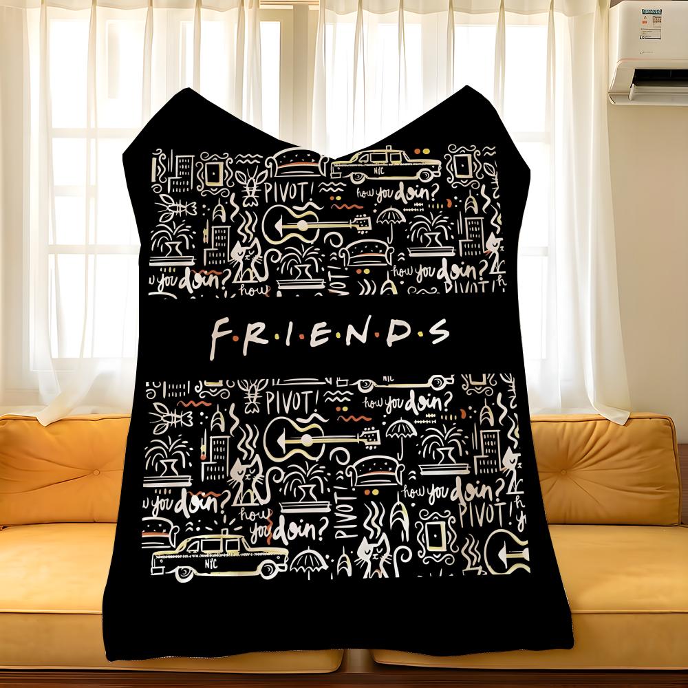 Drama F-Friends Throw Flannel Cozy Print Blanket, Portable, Durable Machine Washable Cute Cool