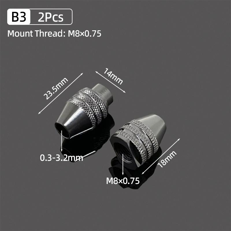 Micro Mini Drill Chuck Adapter 0.5-3.2mm Brass Collet Bit M8×0.75 Nut Electric Motor Shaft For Dremel Rotary Tools Power Tools