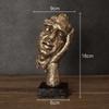 Il Silenzio è Oro Personaggio Retrò Resine Statua Scultura Astratta di Volto Umano Decorazione da Scrivania Arredamento Decorazioni per la Casa Vintage