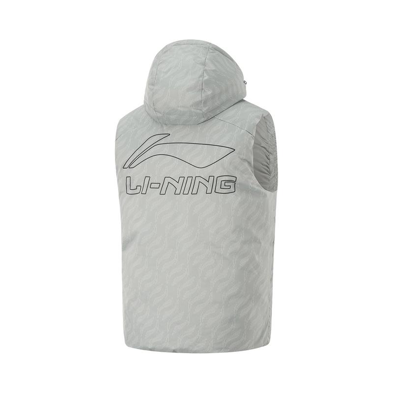 Li Ning Comfortable Warm Hooded Vest Men Vests Gray AMRU079-2