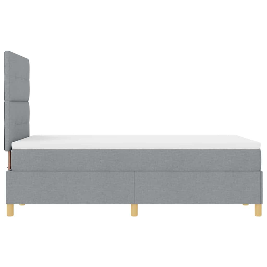 Boxspring bed with headboard Light gray 120 x 200 cm Fabric