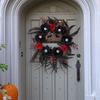 Gotico Balck Rose Wreath Halloween Eyeball Wreath Black Rose for Front Door Window Mantle Indoor Outdoor Halloween