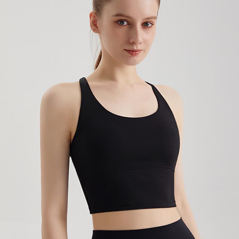 Summer Strap Back Sports Bra with Integrated Cup - Slim Fit Yoga Vest