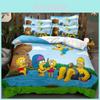 The Simpsons Cartoon Bedding Set With Reactive Dye Printing For Modern Home Decor
