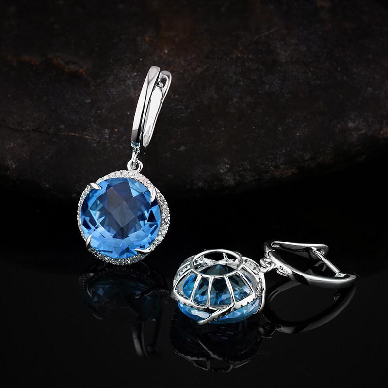 Gold Plated Silver Ring with Amethyst and Blue Topaz Gemstones for Women