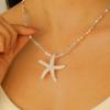 Boho Starfish Pendant Necklace for Women Multiple Ways of Wearing Rope Necklace Y2K Summer Beach Jewelry Gift