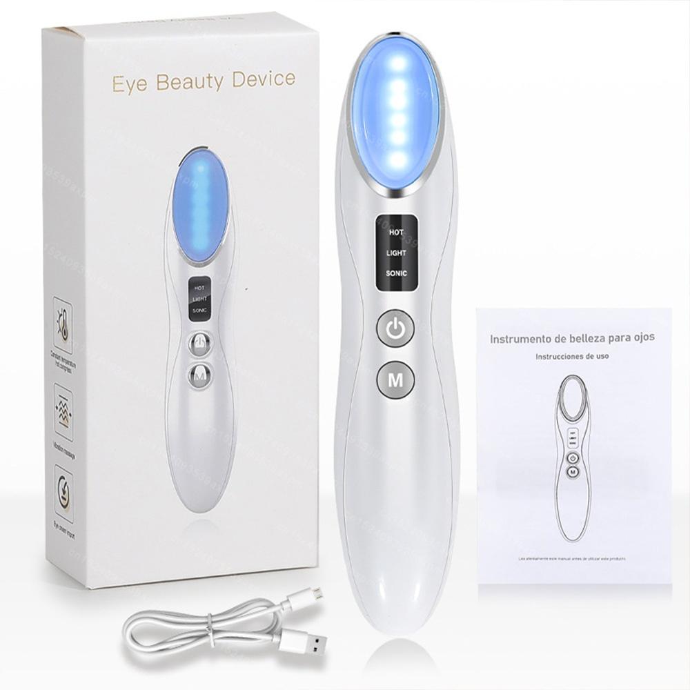 

Portable Eye Massager Electric Heating Vibration Wrinkle Anti-Ageing Eye Massage Dark Circle Removal Beauty Face Eye Care Pen белый