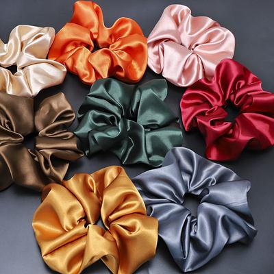 Large Intestine Color Fabric Bands Solid Bright Silk Craft Rubber Headband Head Rope Hair Accessories Satin Ring Hair