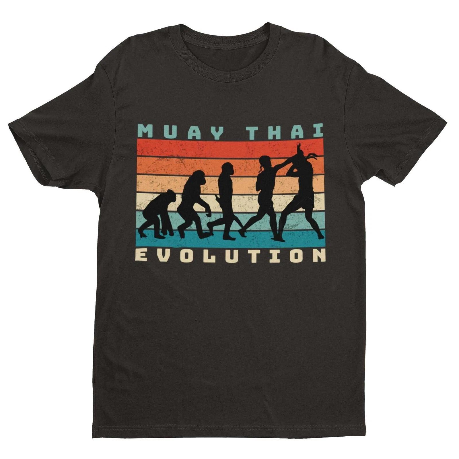 EVOLUTION OF MUAY THAI Funny T SHirt Ape To Thai Boxing Combat Sport Fitness 3XL