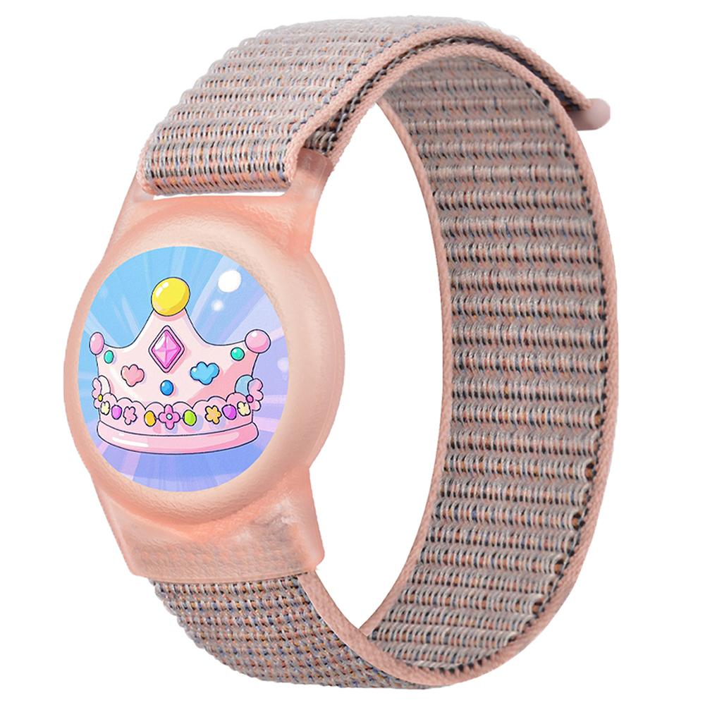 

AT-67 For AirTag Case Cartoon Design Waterproof Nylon Wristband Locator Protector for Kids D