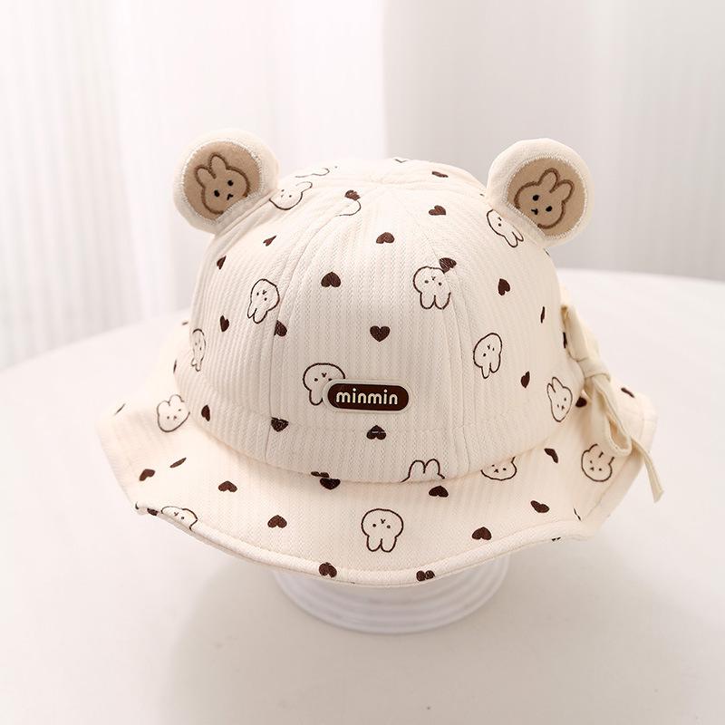 Kids Spring Autumn Sun Protection Bucket Hat Boys Girls Cute Shading Basin Cap Infant Toddler Four Seasons Universal Hat