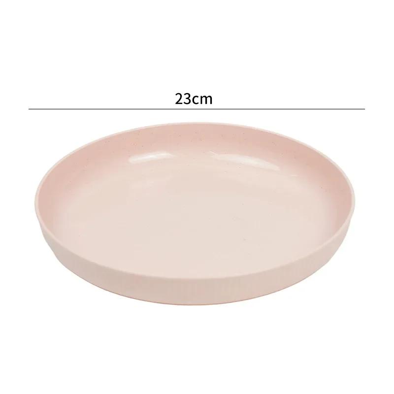 23cm Lightweight Unbreakable Wheat Straw Plates Deep Dinner Plate for Kids Toddler Adult Dishwasher Microwave Safe