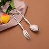 12Pc Mini Fork Spoon Tableware Set For Fruit Cake Snack Stainless Steel Tea Fruit Fork Spoon Set Silver Salad Fork Flatware