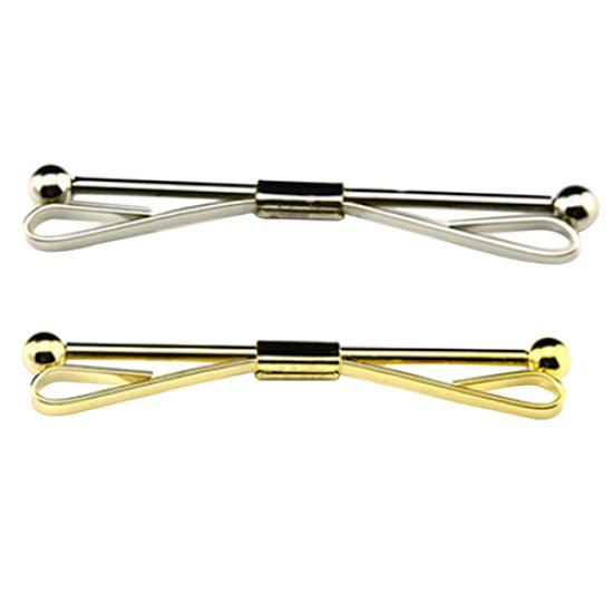 Gentlemen Tie Clip Bar Clasp Cravat Pin Skinny Collar Silver Gold Necktie Brooch