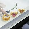 French Retro Temperament Pink Diamond Port Style Open Ring Female Cold Wind Niche High-End Feeling Stacked Index Finger Ring