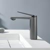 Tuqiu Gold Bathroom Faucet Gray Bathroom Basin Faucet Cold And Hot Water Mixer Sink Tap Single Handle Deck Mounted Tap