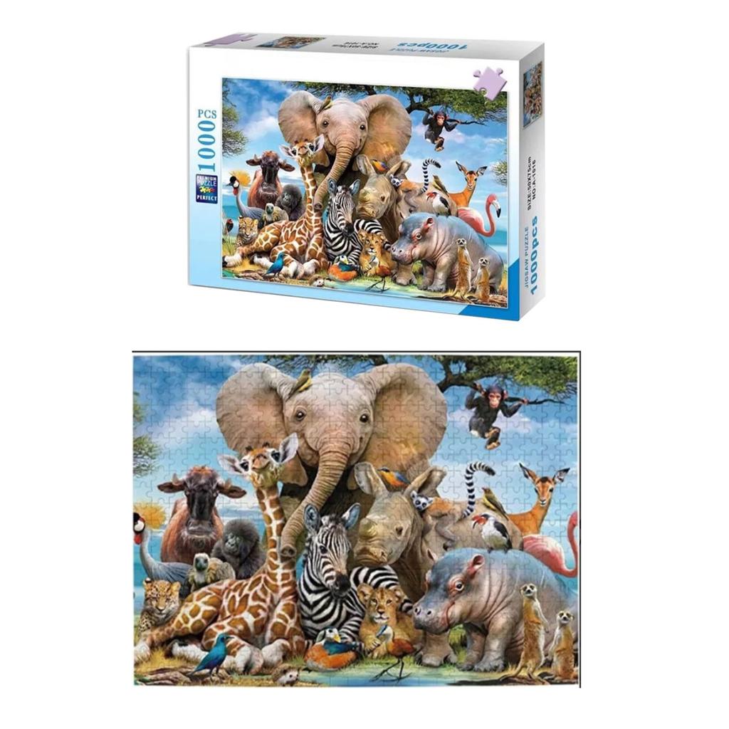 Jigsaw Puzzle 1000 Pieces DIY Cartoon Animal World Adult Educational Toy Game Gift