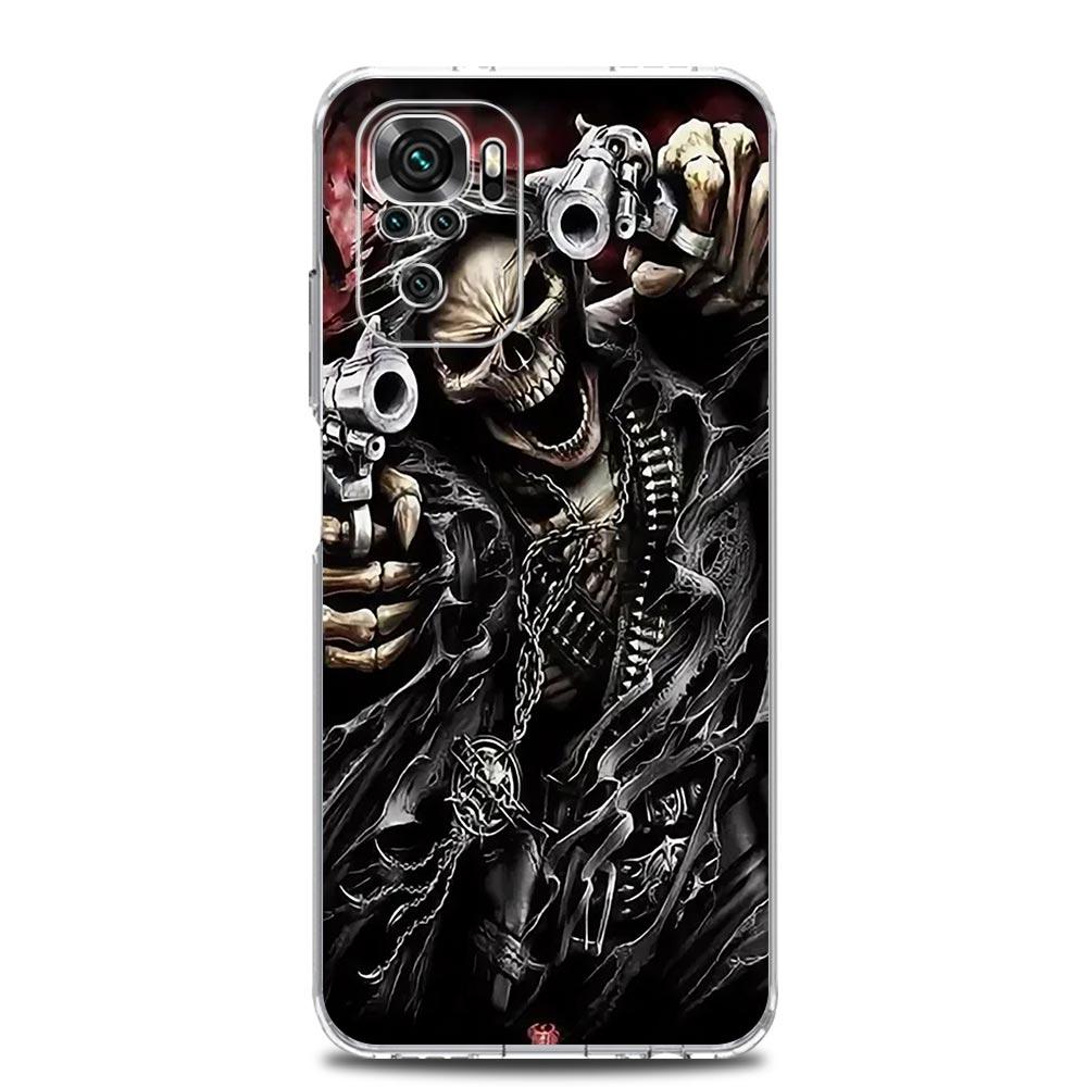Phone Case For Xiaomi Redmi Note 15 14 13 12 4G 10 11 Pro Plus 5G 14C 13C 12C 10C Soft TPU Cover Grim Reaper Skull Skeleton