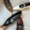 2025 Spring New Pointed Single Shoes Women's Splicing Chengdu Style Retro Women's Shoes Soft Soles Are Not Tired Feet Thick Heels High Heels