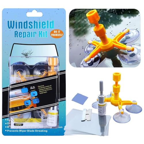 GLISTON Windshield Repair Kit, Car Stepping Stone Scratch Repair, Japanese Instruction Manual Included, Crack Repair, Window Glass Repair Kit (Blue)