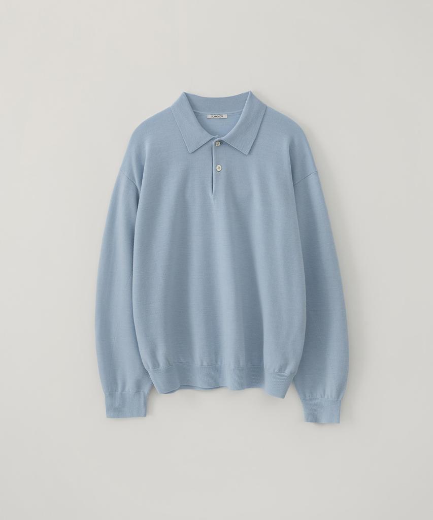 BLANKROOM Polo Knit_Glass Blue