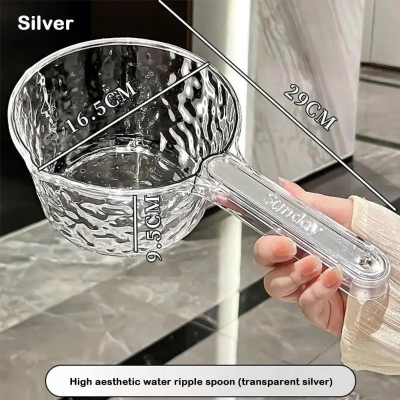 

1Pcs Durable Thickened Dipper Water Ladle PET Unbreakable Bathing Spoon Transparent Watering Flowers Spoon Kitchen Gadgets