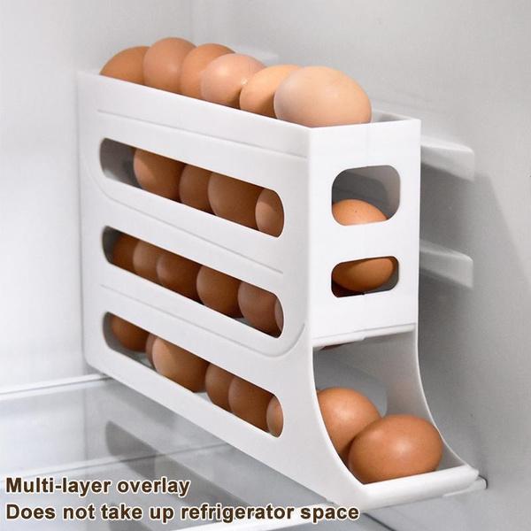 1PC Rolling Egg Dispenser Refrigerator Organizers Containers Storage Box Automatic Sliding Spiral Egg Holder Home Kitchen Gadgets
