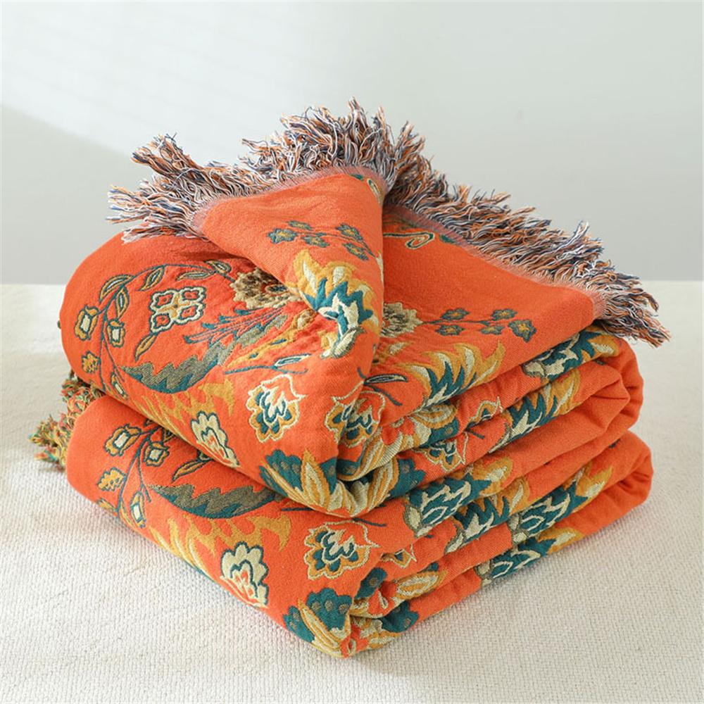 Double-Sided Jacquard Yarn-Dyed Sofa Towel, Cover Blanket, Cotton Gauze, High Quality, Four Seasons