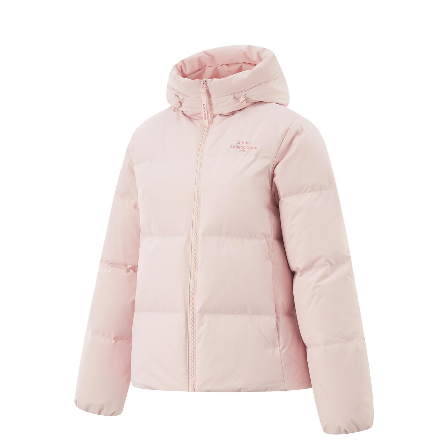 

Li-Ning Серия пуховиков Hot Pot Водостойкий воротник-стойка Однотонный повседневный короткий зимний пуховик Женская куртка Светло-розовый AYMU338-3 M