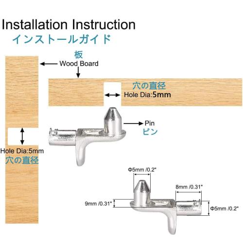 Set of 10 Shelf Dowels, Insert Type, Shelf Support Pins, Shelf Brackets for Bookshelves, Furniture Fixing, Shelf Support Parts, Metal Shelf Brackets,