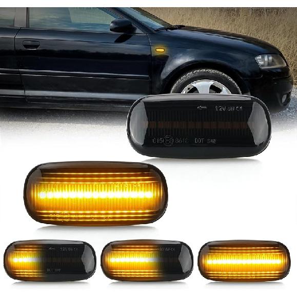 D-Lumina Sequential Amber LED Side Marker Lights Turn Signal Lamp Assembly for BMW E90 E91 E92 E93 E46 E53 E60 E61 X3 E83 X1 E84 E81 E82 E87 E88 Side